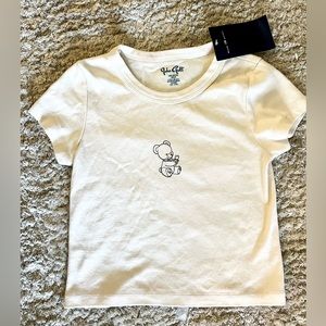 NWT Brandy Melville teddy bear crop top